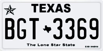TX license plate BGT3369