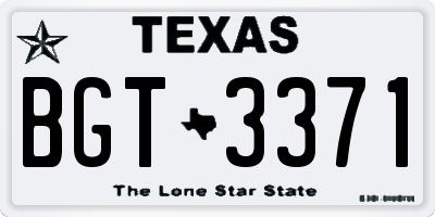 TX license plate BGT3371