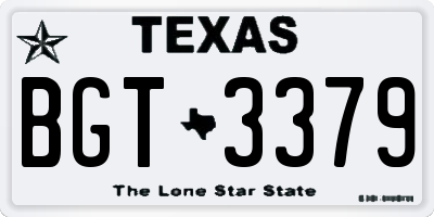 TX license plate BGT3379