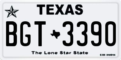 TX license plate BGT3390