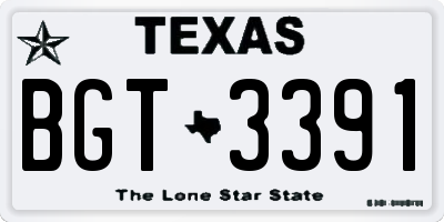 TX license plate BGT3391