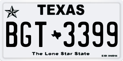 TX license plate BGT3399