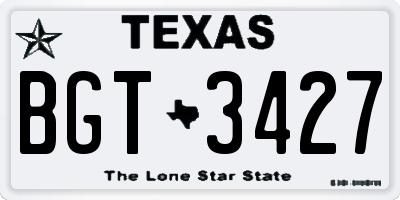 TX license plate BGT3427