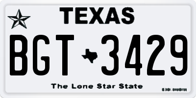 TX license plate BGT3429