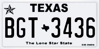 TX license plate BGT3436