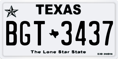 TX license plate BGT3437