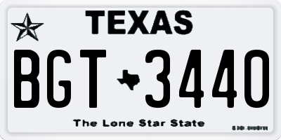 TX license plate BGT3440