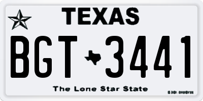 TX license plate BGT3441
