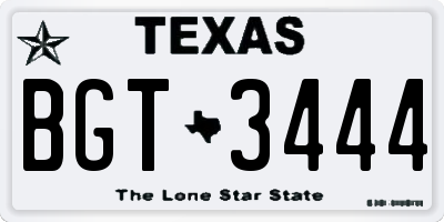 TX license plate BGT3444