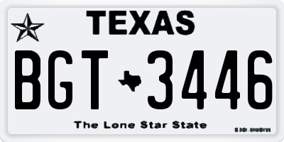 TX license plate BGT3446