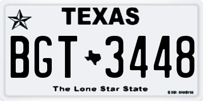 TX license plate BGT3448