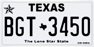 TX license plate BGT3450