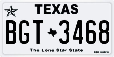 TX license plate BGT3468