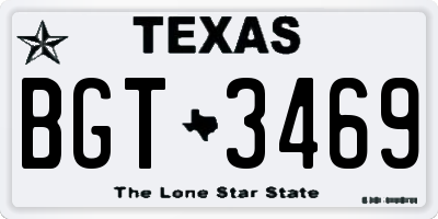 TX license plate BGT3469