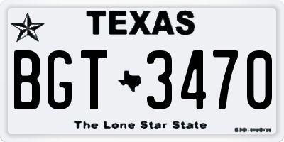 TX license plate BGT3470