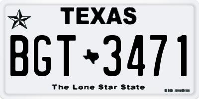 TX license plate BGT3471