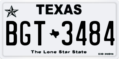 TX license plate BGT3484