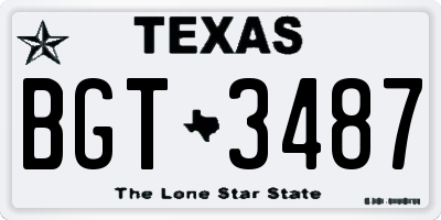 TX license plate BGT3487