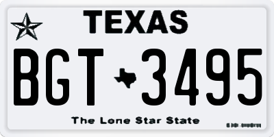 TX license plate BGT3495