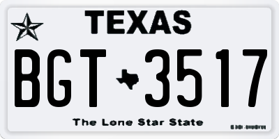TX license plate BGT3517