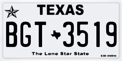 TX license plate BGT3519