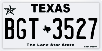 TX license plate BGT3527