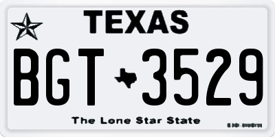 TX license plate BGT3529