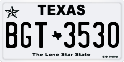 TX license plate BGT3530