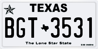 TX license plate BGT3531