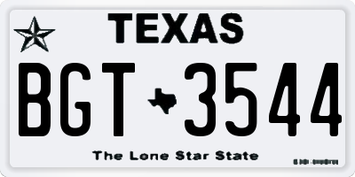 TX license plate BGT3544