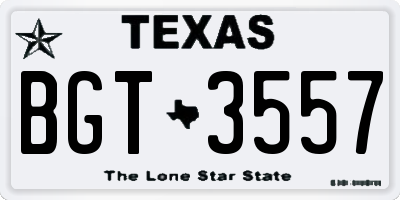 TX license plate BGT3557