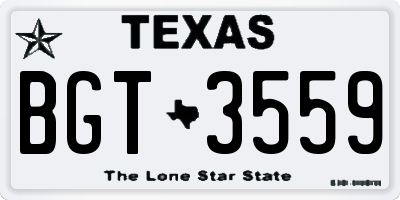 TX license plate BGT3559