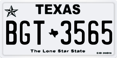 TX license plate BGT3565