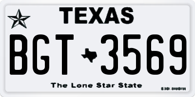 TX license plate BGT3569