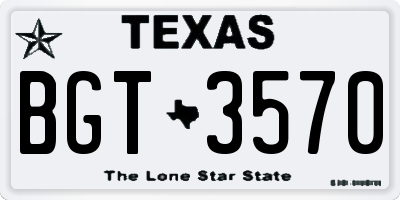 TX license plate BGT3570