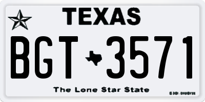 TX license plate BGT3571