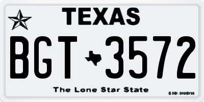 TX license plate BGT3572