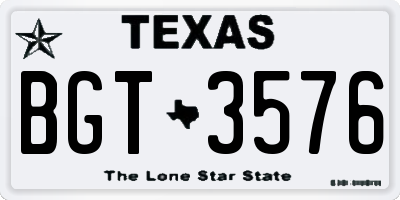 TX license plate BGT3576
