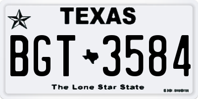 TX license plate BGT3584