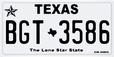 TX license plate BGT3586