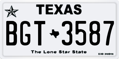 TX license plate BGT3587