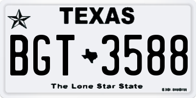 TX license plate BGT3588
