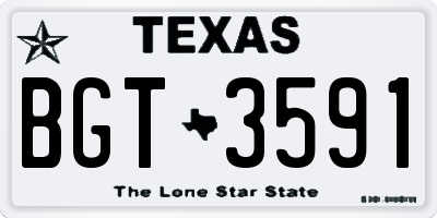 TX license plate BGT3591