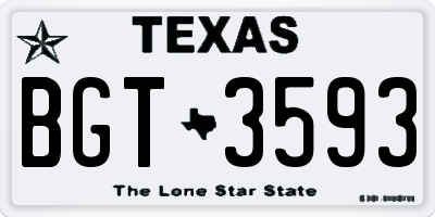 TX license plate BGT3593