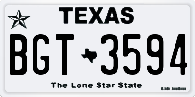 TX license plate BGT3594