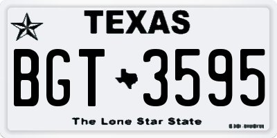 TX license plate BGT3595