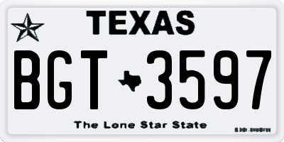 TX license plate BGT3597