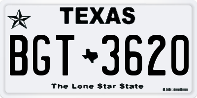 TX license plate BGT3620