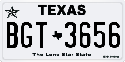 TX license plate BGT3656