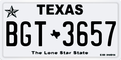 TX license plate BGT3657